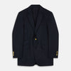 Navy Plain Wool Single Breasted Blazer