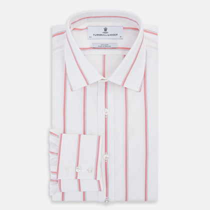 Coral Track Stripe Mayfair Shirt Image 4