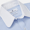 View 4 of product Micro Blue Check with White Collar and Cuff Shirt