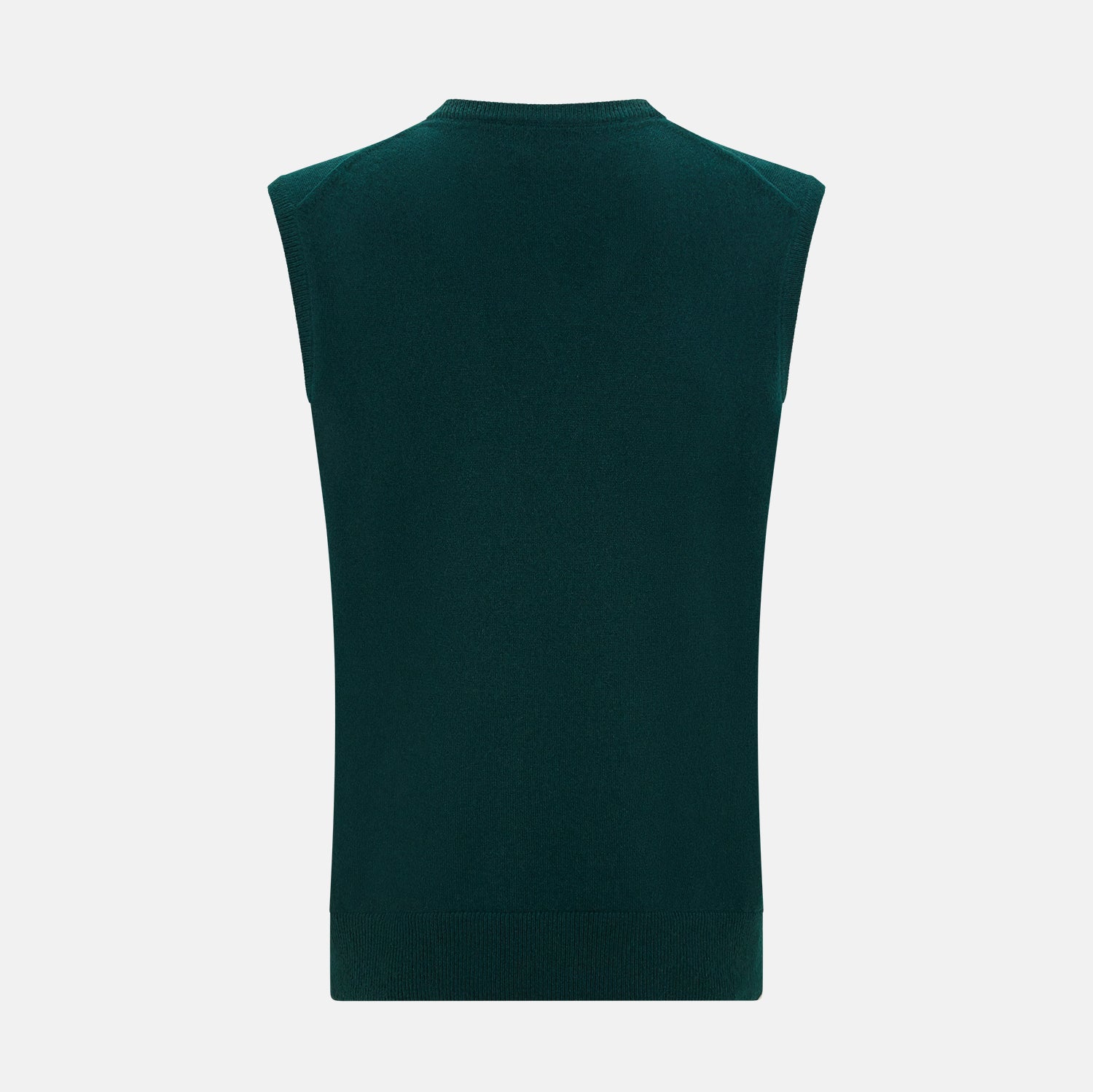 Moss Green Cashmere V-Neck Vest