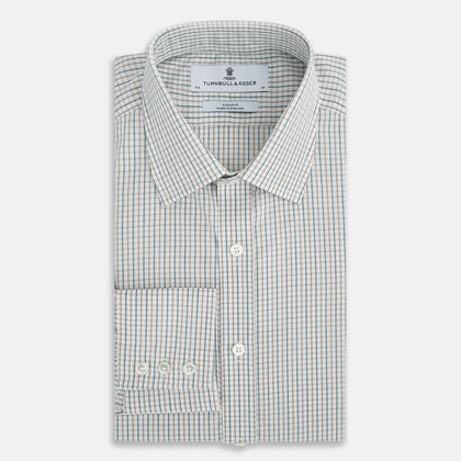 Green and Brown Multi Check Mayfair Shirt Image 4