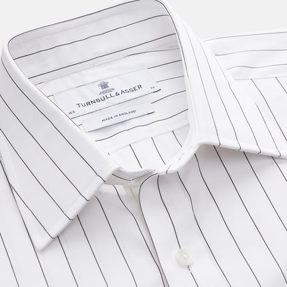 Black Fine Stripe Cotton Regular Fit Mayfair Shirt Image 3