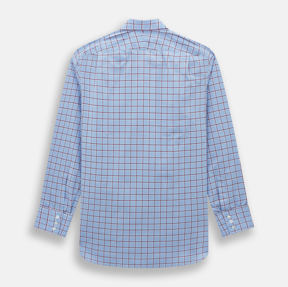 Blue and Burgundy Windowpane Mayfair Shirt