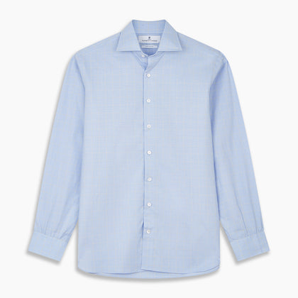 Yellow and Blue Prince of Wales Check Belgravia Shirt Image 5