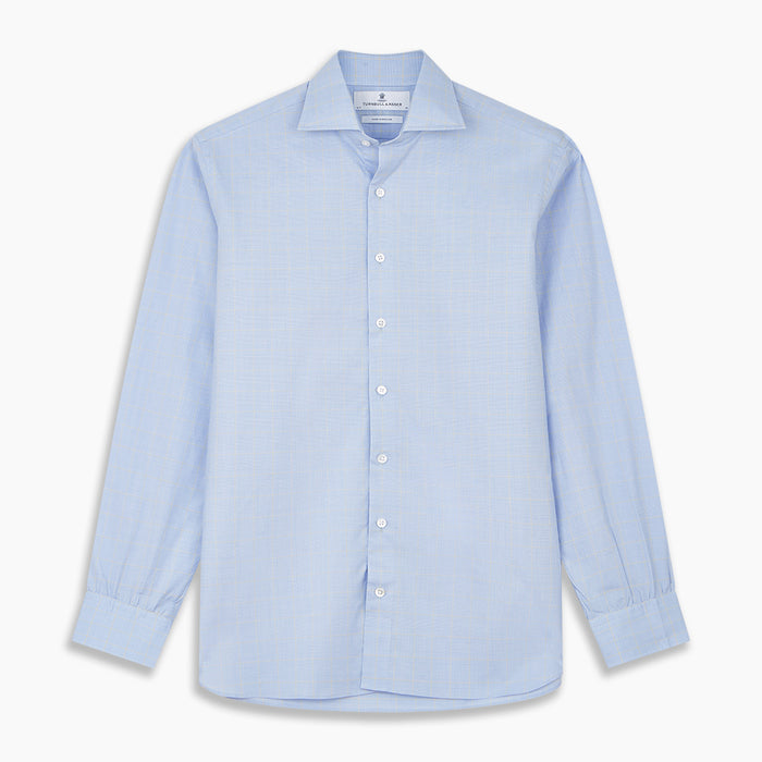 Yellow and Blue Prince of Wales Check Belgravia Shirt Image 5