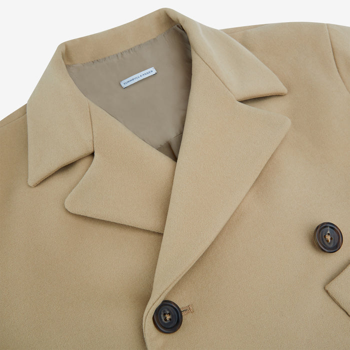Camel Wellington Double-Breasted Caban Coat Image 1