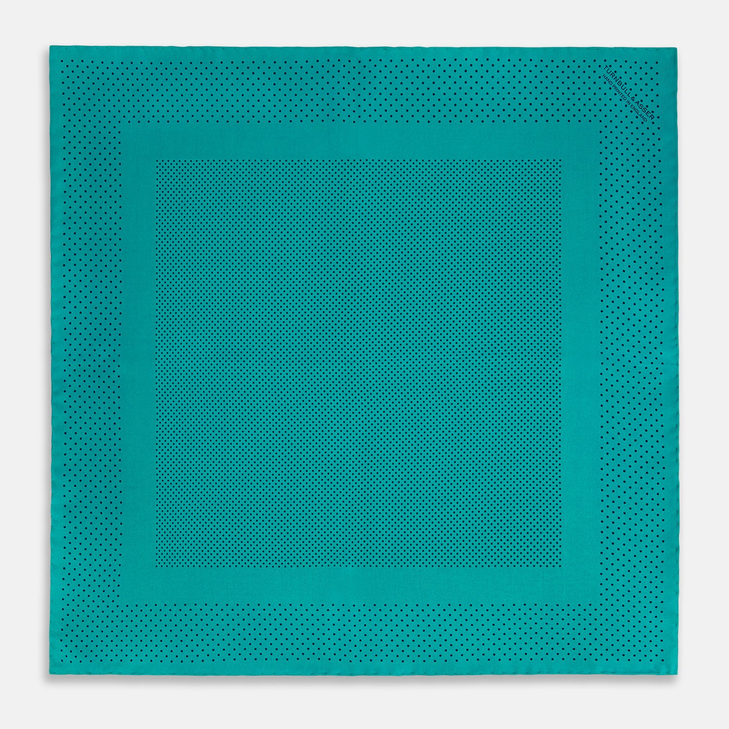 View 4 of product Petrol Green Dot Silk Pocket Square