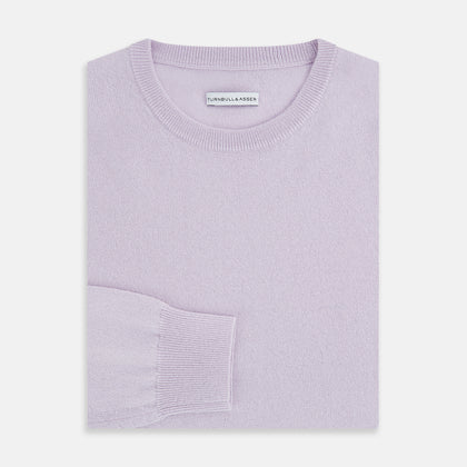 Lilac Cashmere Round Neck Jumper Image 3