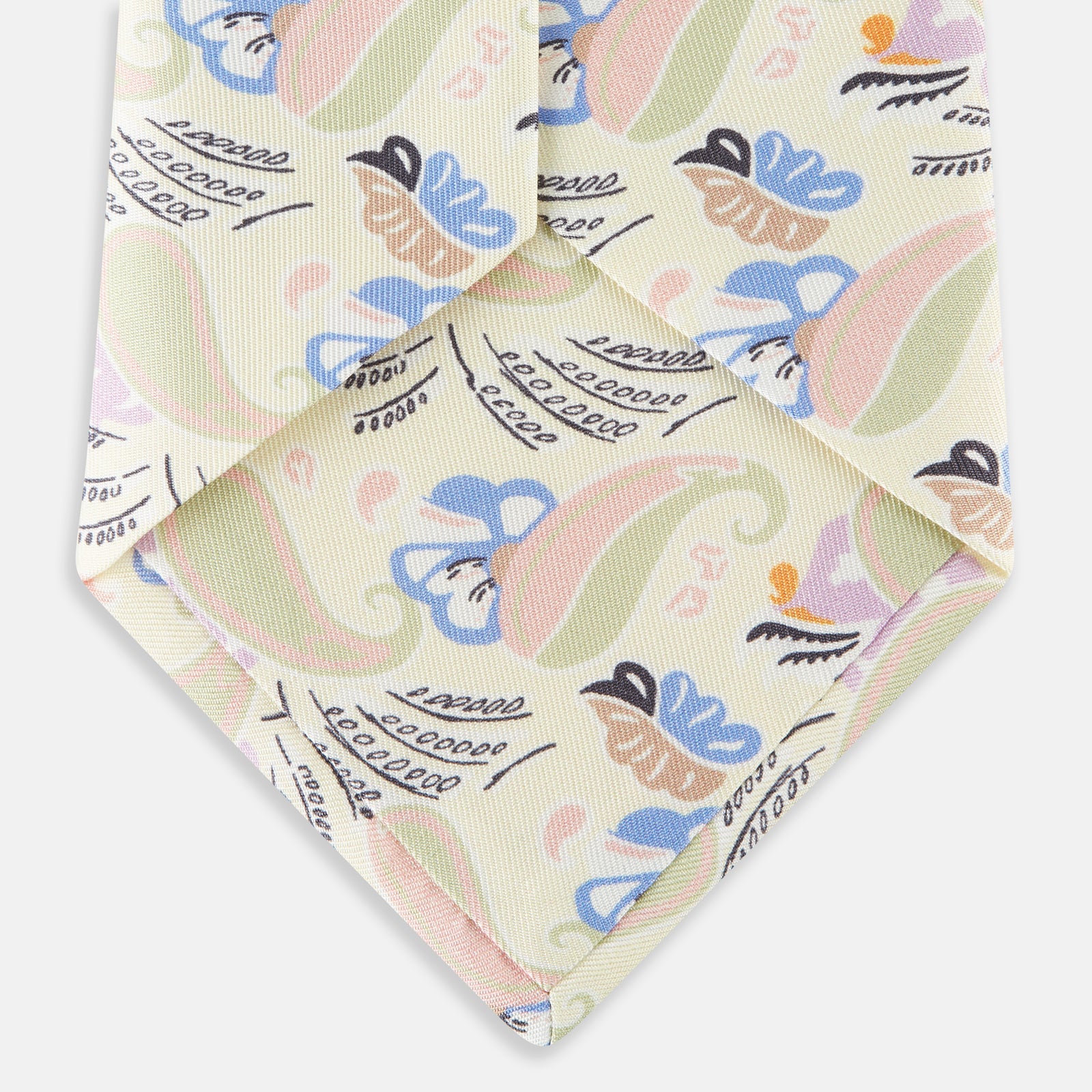 View 4 of product Cream Multi Bloomsbury-Inspired Pattern Silk Tie