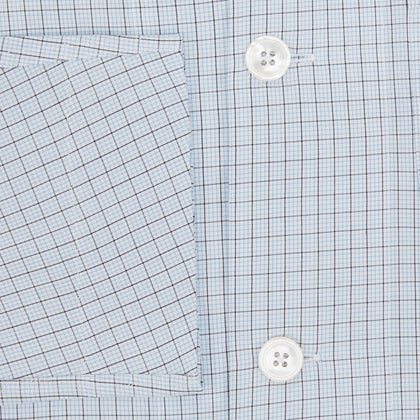 Blue Graph Check Pyjama Shirt Image 3