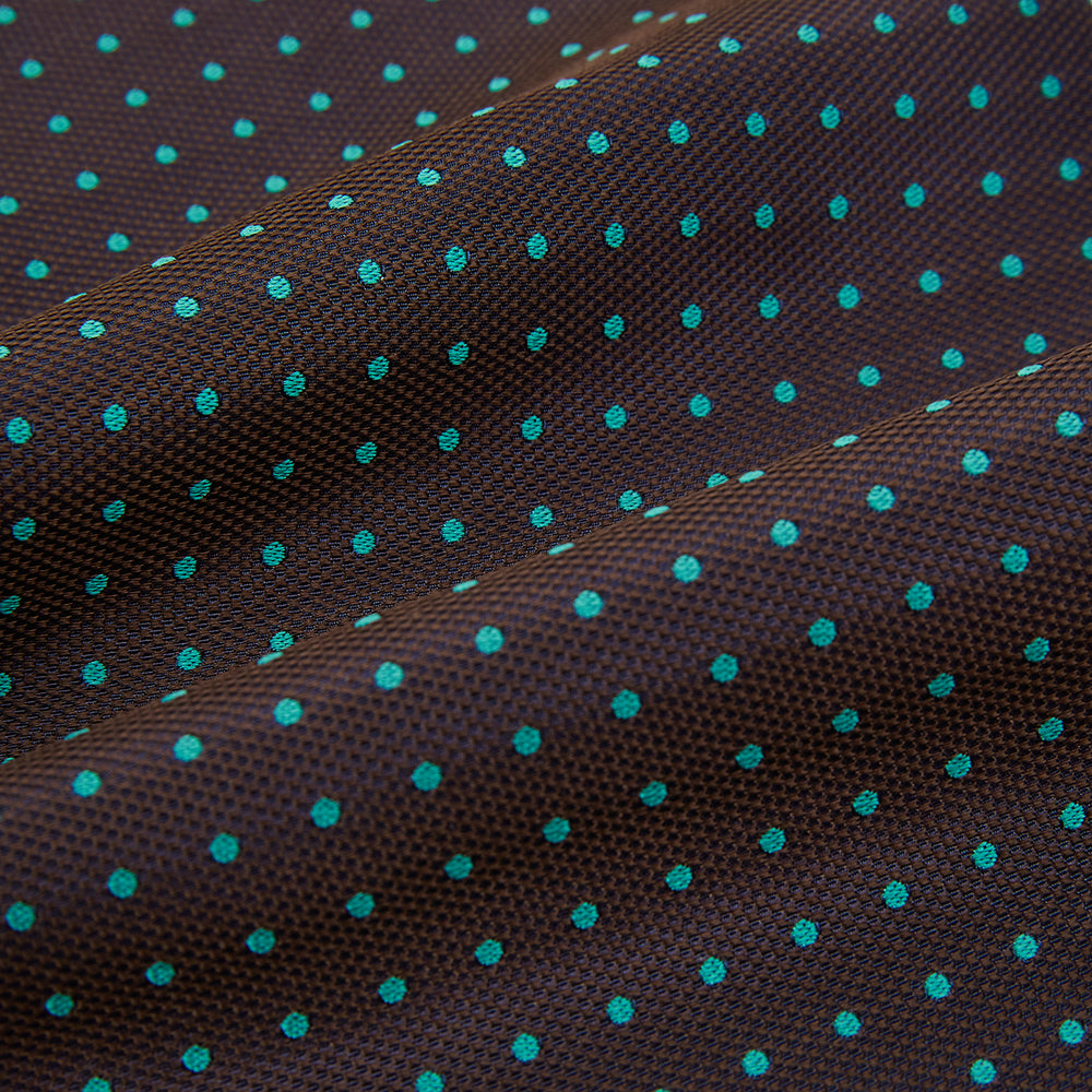 Blue and Dark Brown Micro Dot Silk Cravat