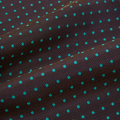 Blue and Dark Brown Micro Dot Silk Cravat Image 3
