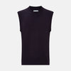 View 1 of product Dark Purple Fine Merino V-Neck Vest