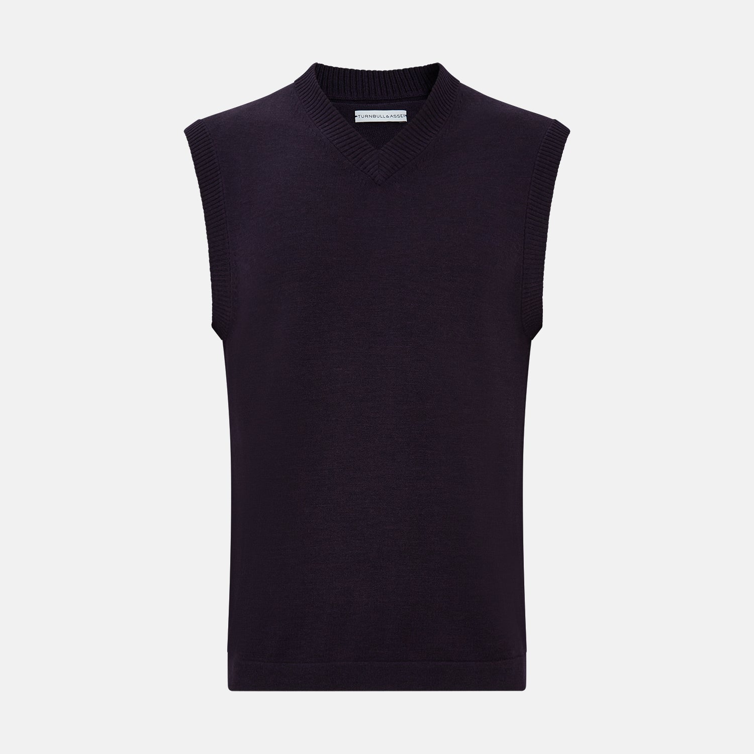 View 1 of product Dark Purple Fine Merino V-Neck Vest