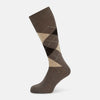 View 1 of product Grey Melange Wool Check Mid-Length Socks