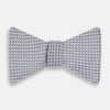 Silver and White Square Silk Bow Tie