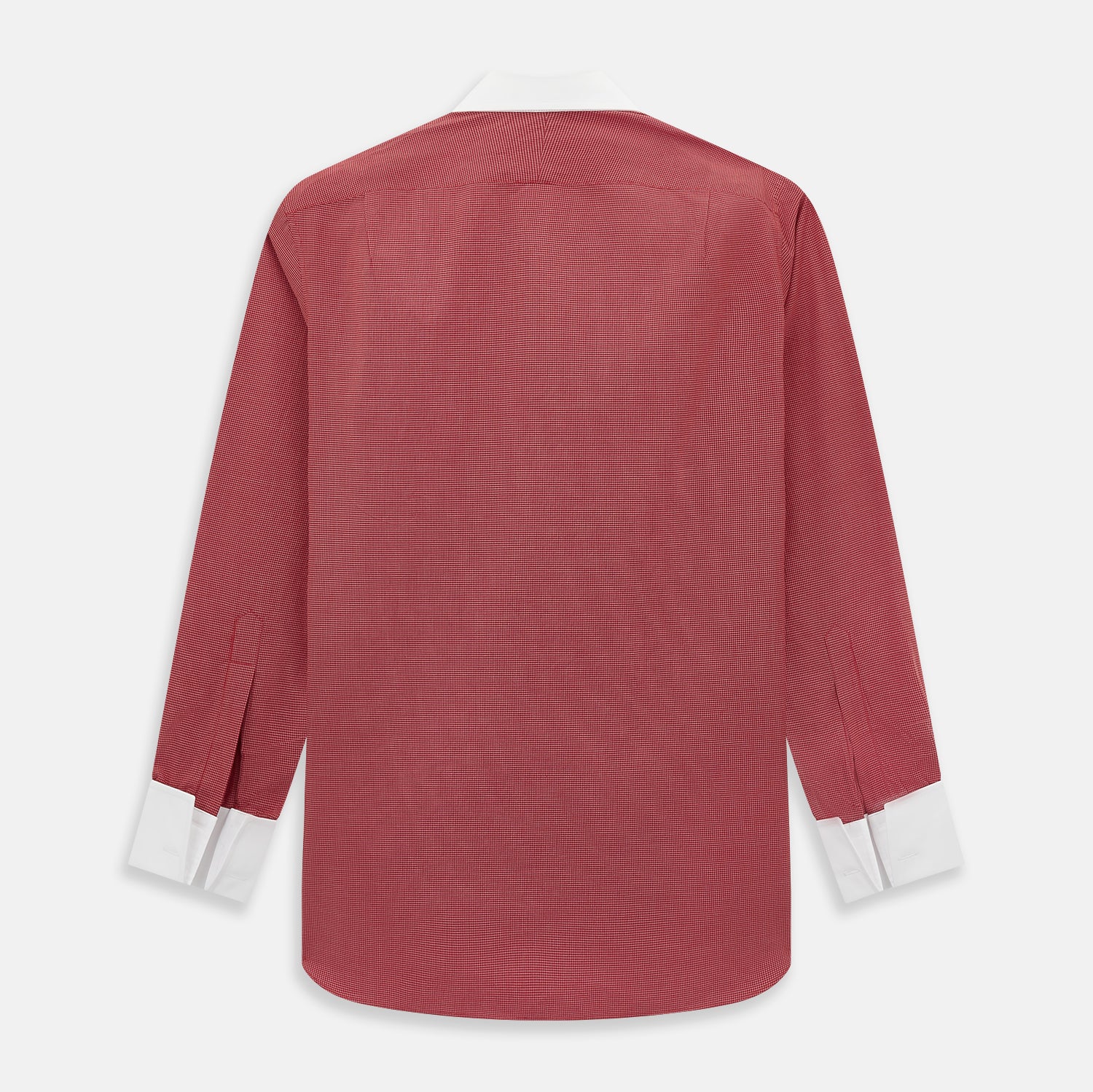 View 3 of product Dark Red Pin Check  Shirt with Contrast T&A Collar and Cuffs