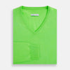 View 4 of product Bright Green Cashmere V-Neck Jumper
