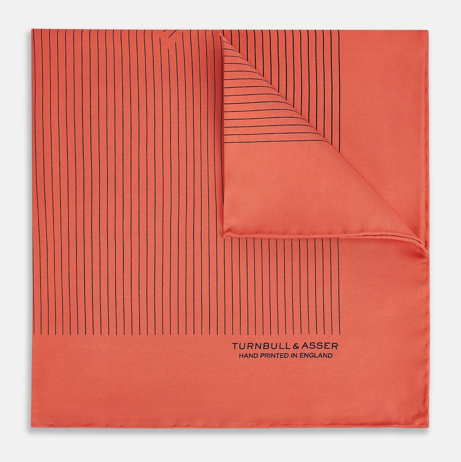 View 1 of product Orange Stripe Silk Pocket Square