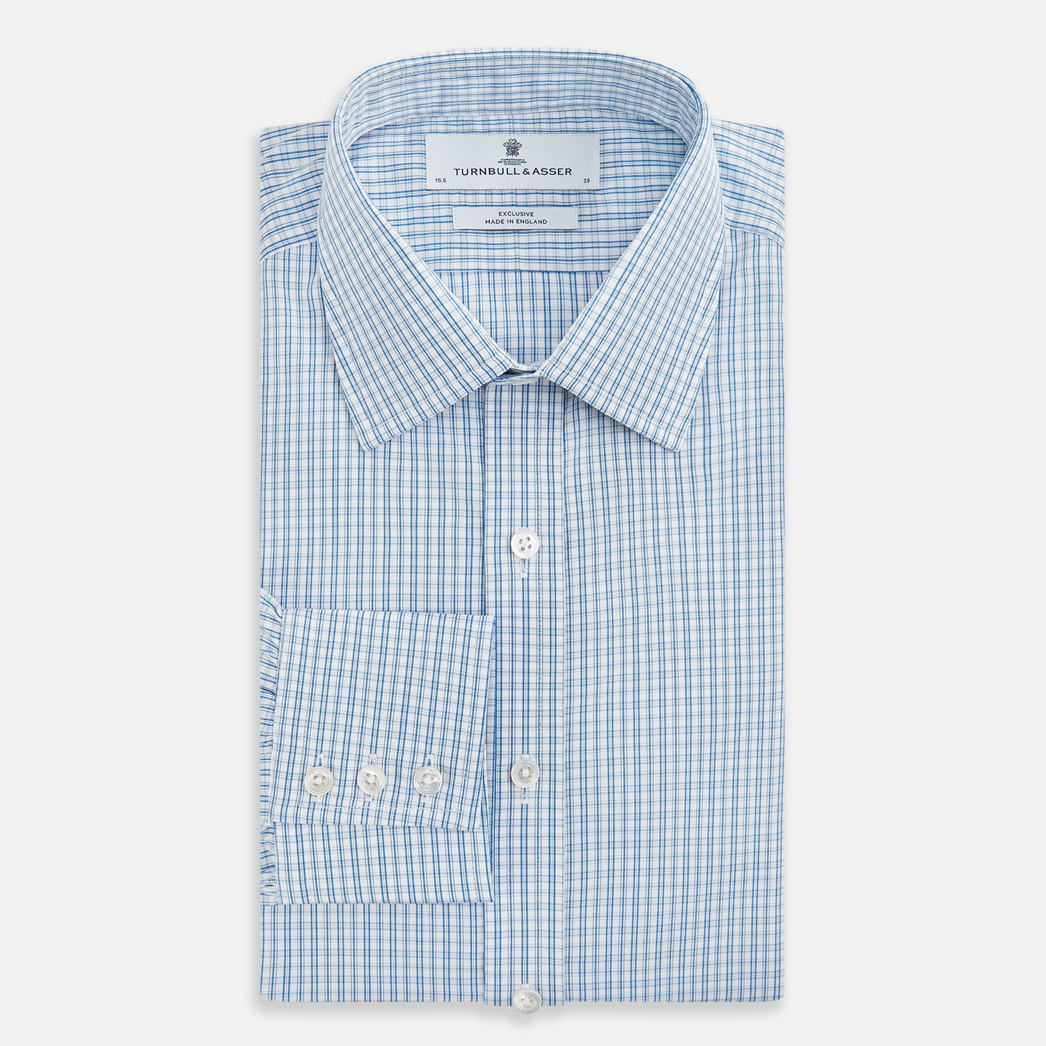 View 5 of product Sky Blue Micro Graph Check Mayfair Shirt