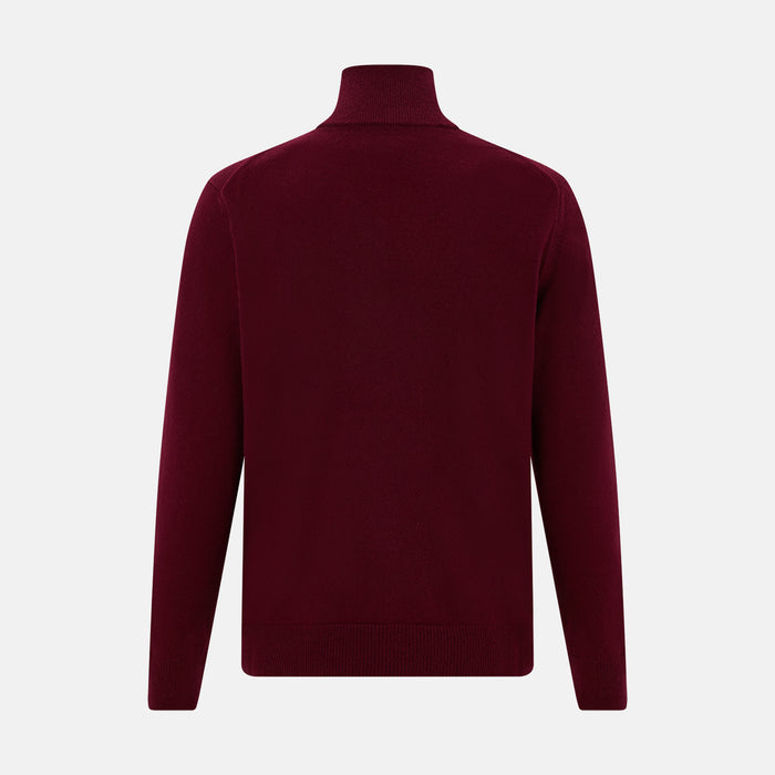 Ruby Red Half-Zip Cashmere Jumper Image 2
