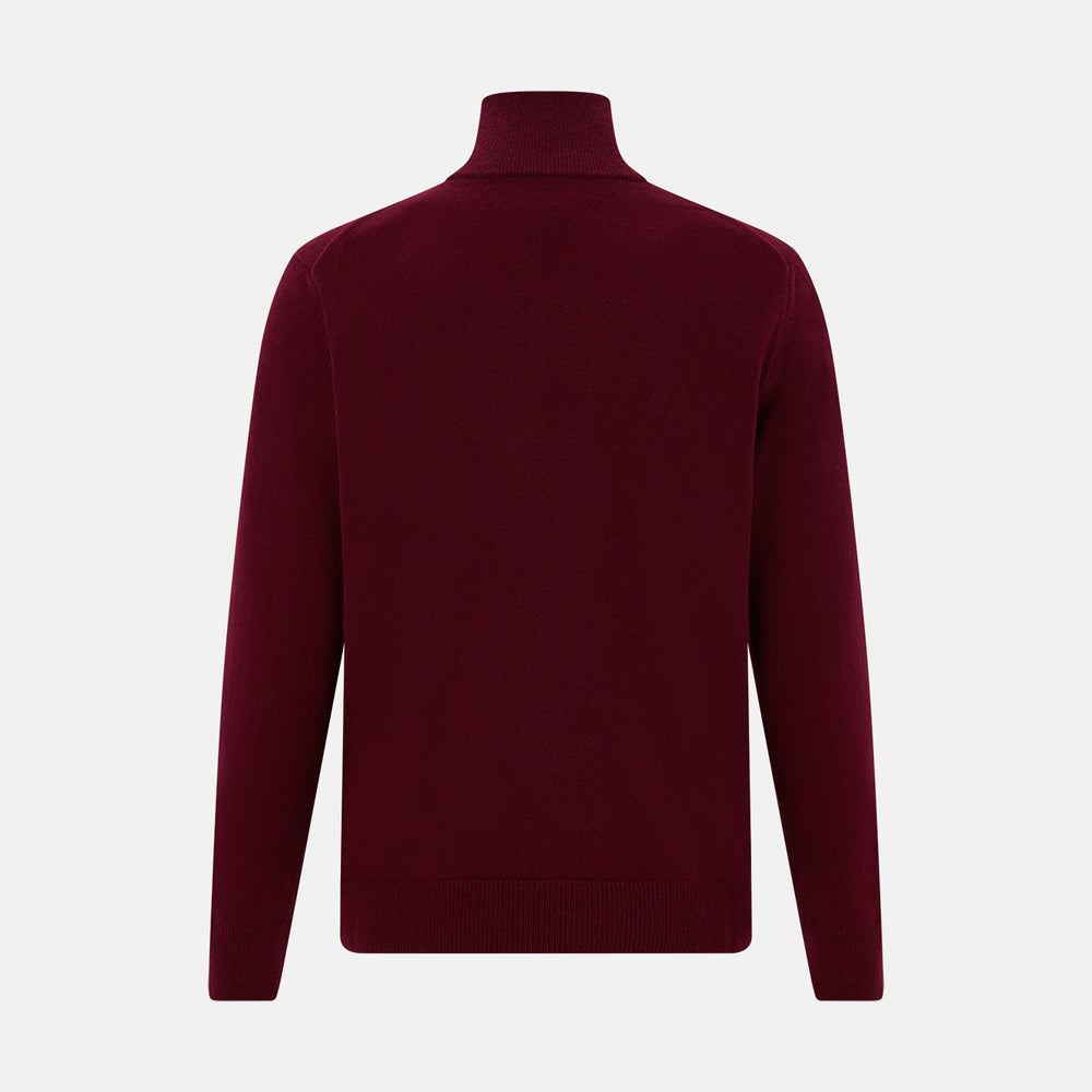 Ruby Red Half-Zip Cashmere Jumper