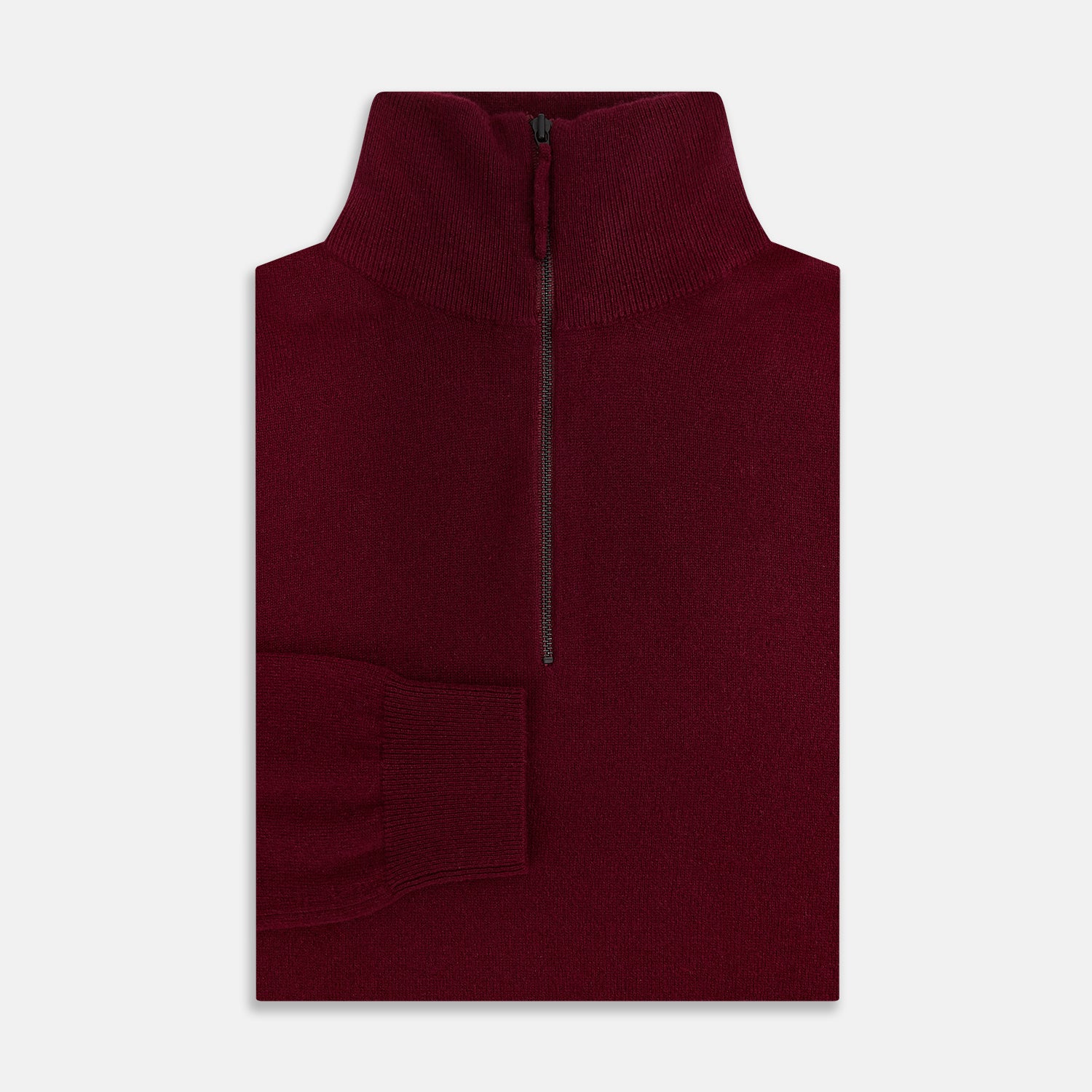 View 4 of product Ruby Red Half-Zip Cashmere Jumper