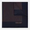 View 1 of product Navy and Blush Stripe Silk Pocket Square