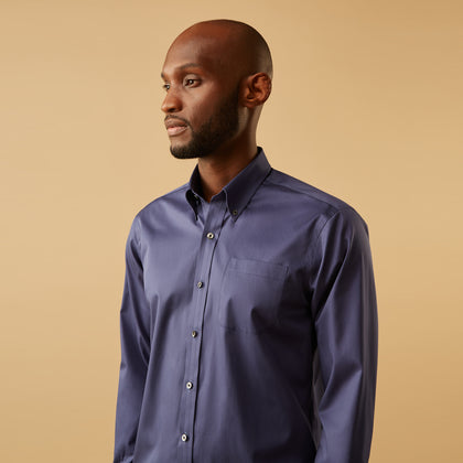 Blue Piece Dyed Weekend Fit Suffolk Shirt Image 1