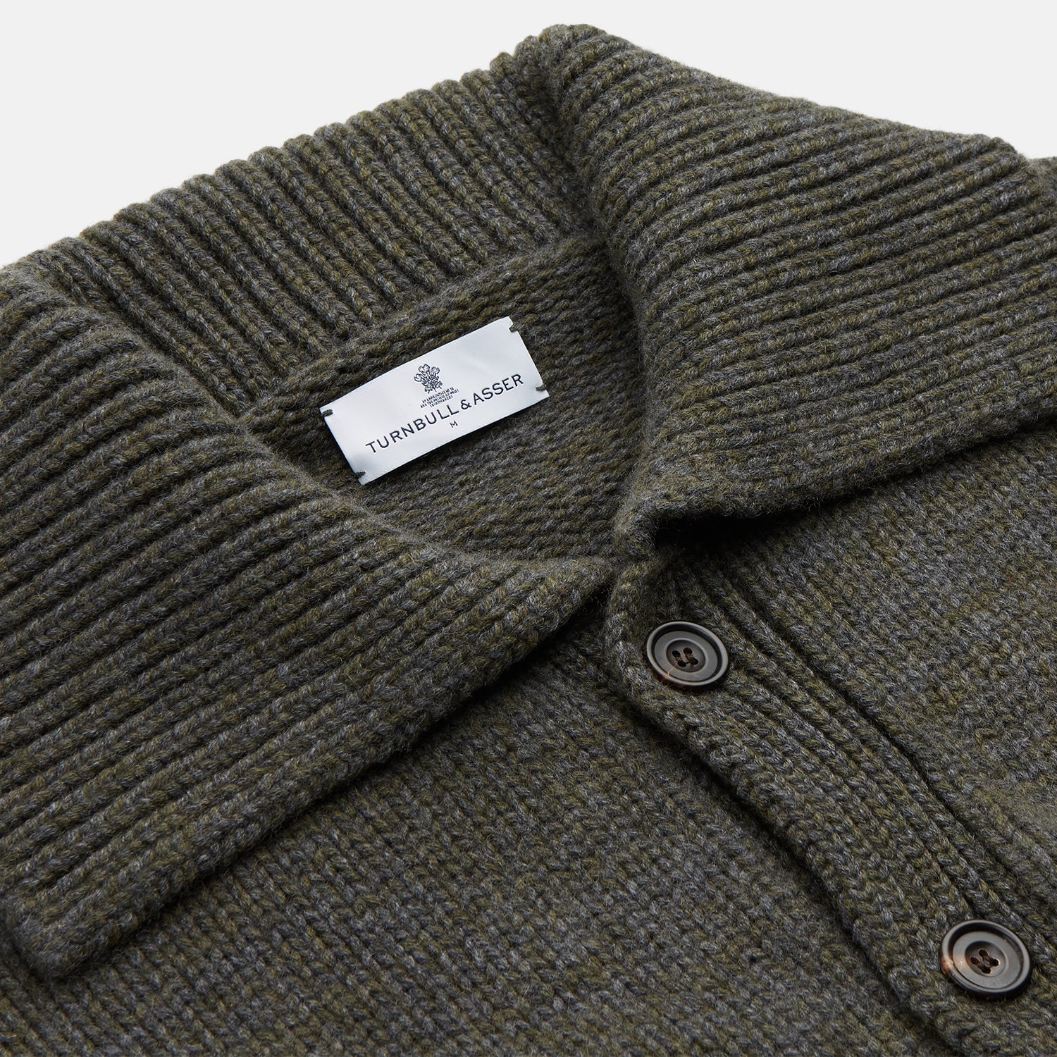 View 2 of product Green and Grey Cashmere Melange Lowry Cardigan