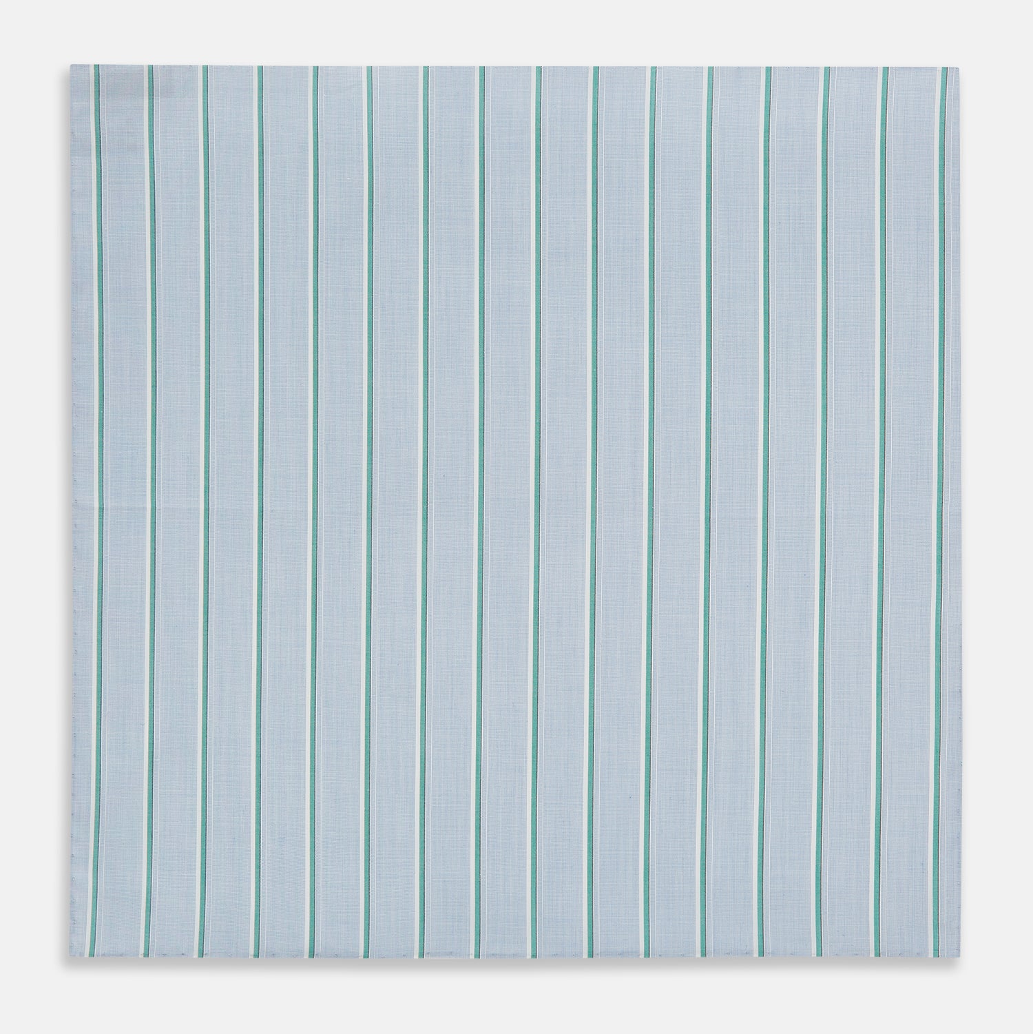 Image 3 of product Blue and Green Multi Stripe Hand-Rolled Handkerchief