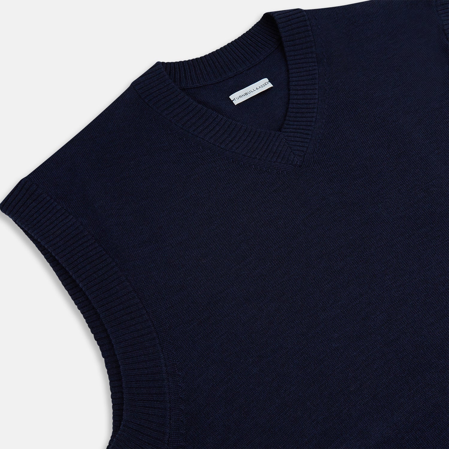 View 2 of product Navy Fine Merino V-Neck Vest