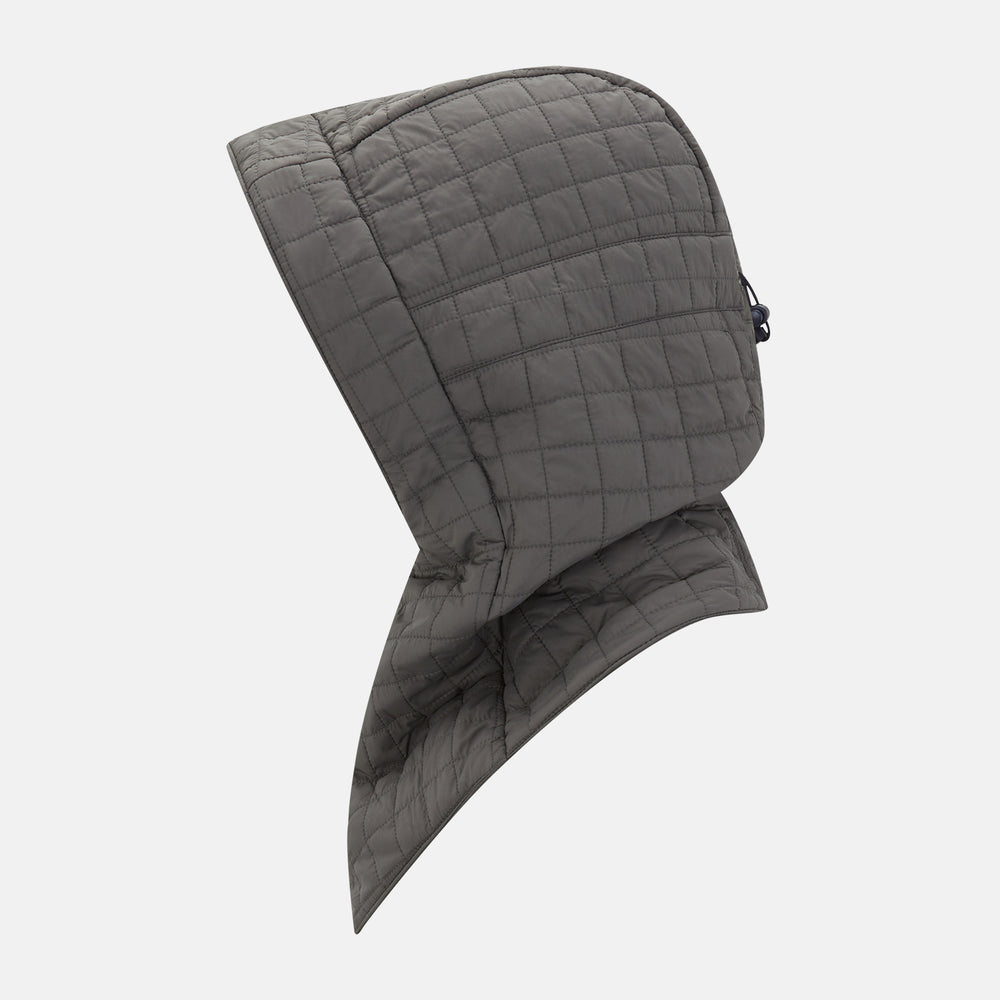 Shadow Grey Quilted Hood with Neck Warmer