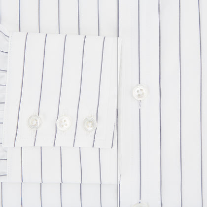 Navy Hairline Multi Stripe Mayfair Shirt Image 3