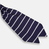 View 3 of product Silver Stripe and Navy Silk Cravat