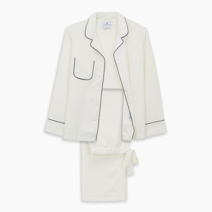 Women's Harriet Cream Silk Pyjama Set Image 8