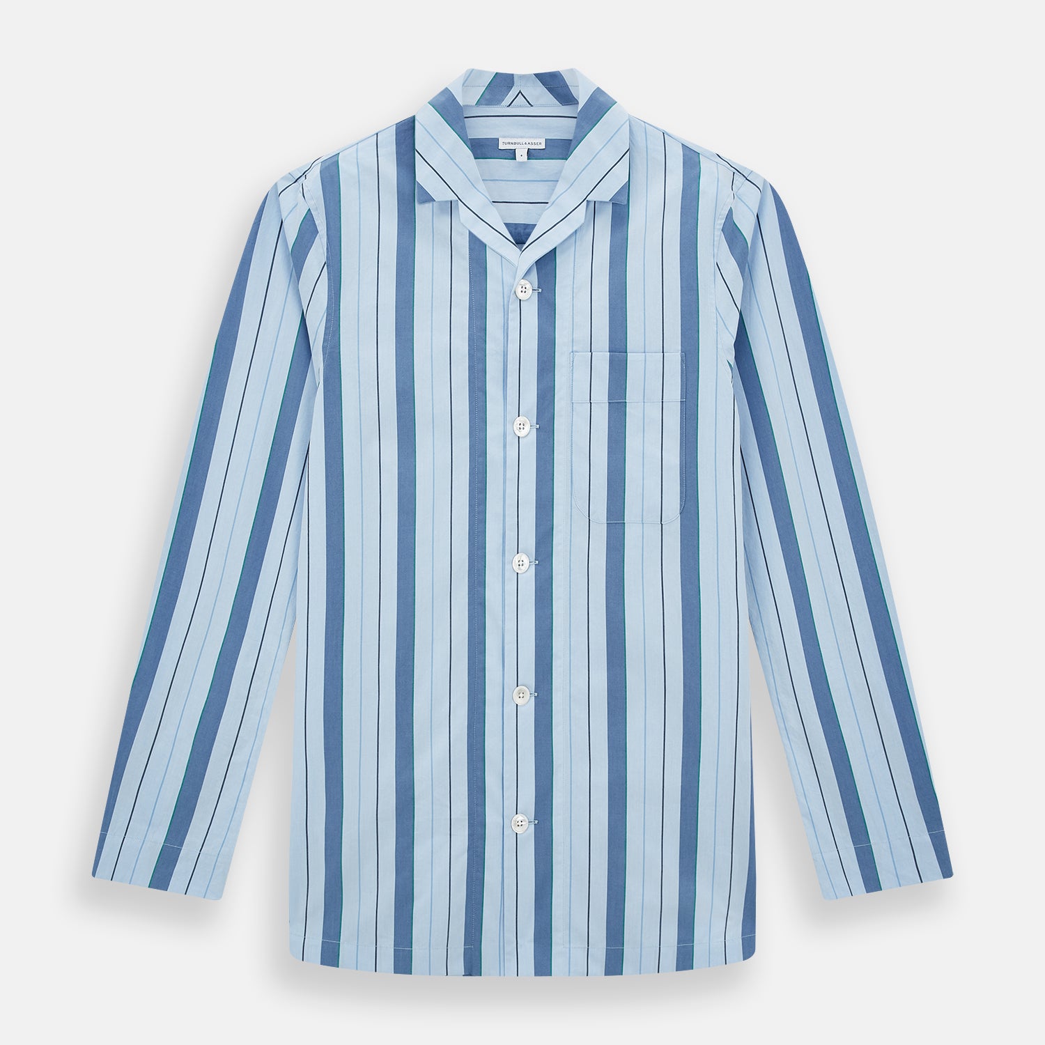 View 1 of product Blue Baiadera Stripe Pyjama Shirt