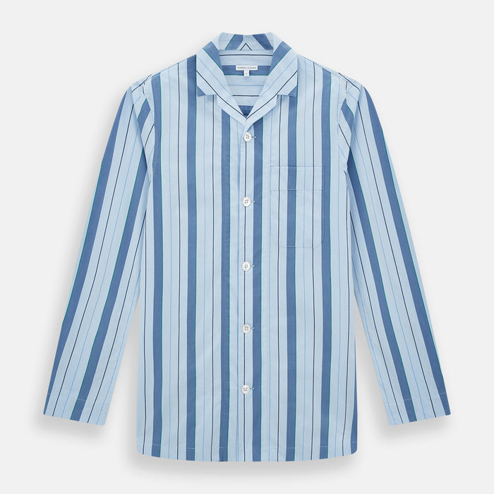 Blue Baiadera Stripe Pyjama Shirt