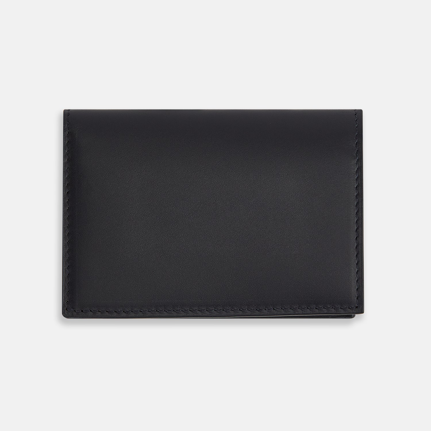 View 3 of product Navy Leather Bi-Fold Card Holder