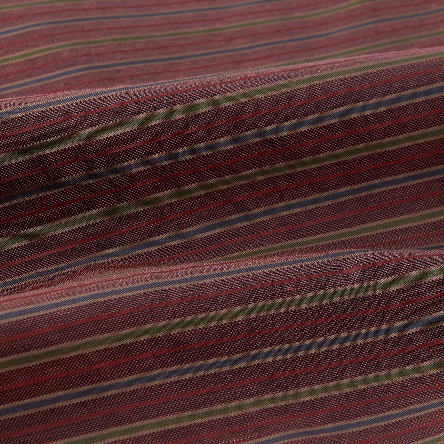 View 3 of product Claret and Green Multi Stripe Silk and Linen Blend Pierce Gown