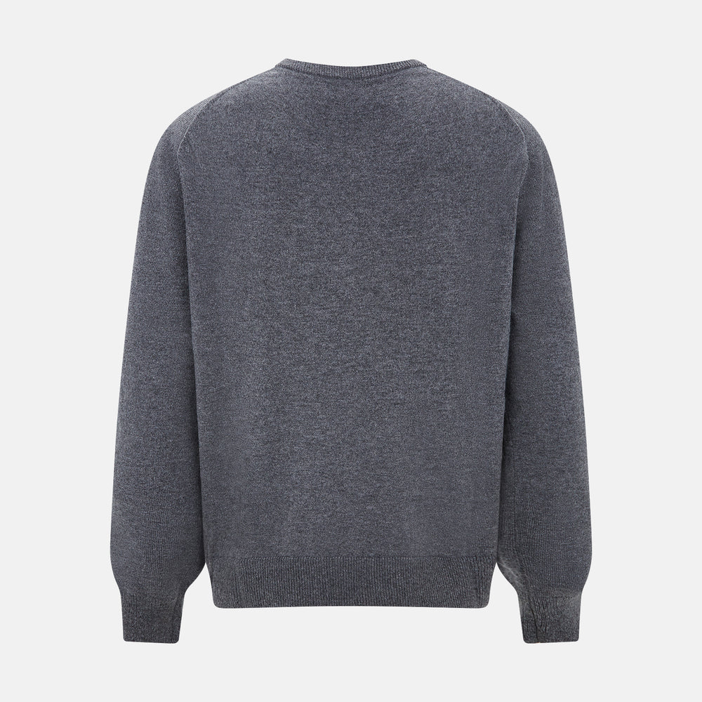 Melange Grey Crew Neck Cashmere Jumper