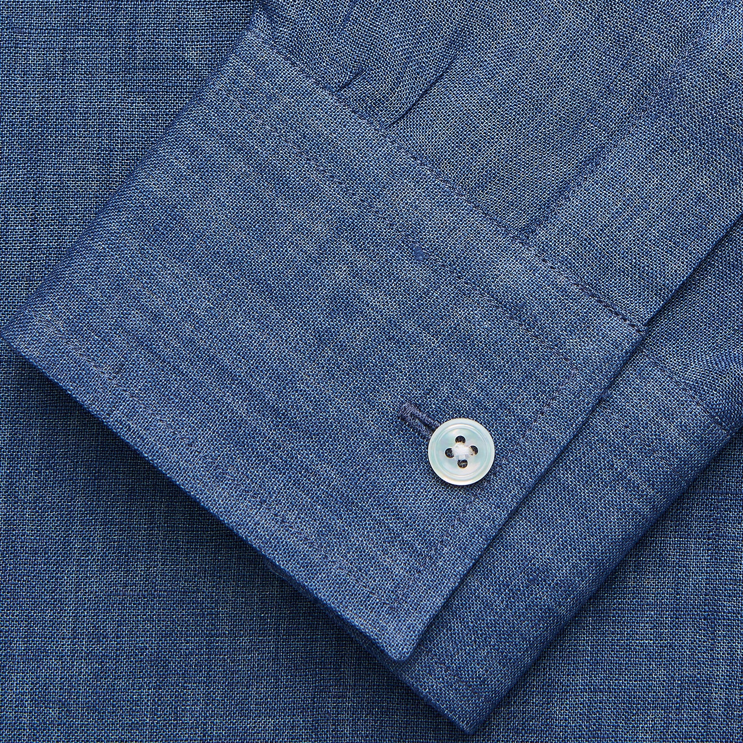 View 4 of product Blue Weekend Fit Linen Finch Shirt With Derby Collar And Chest Pocket