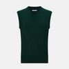 View 1 of product Forest Green V-neck Cashmere Vest