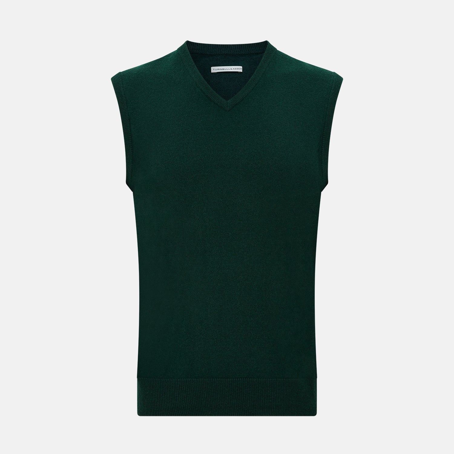 View 1 of product Forest Green V-neck Cashmere Vest