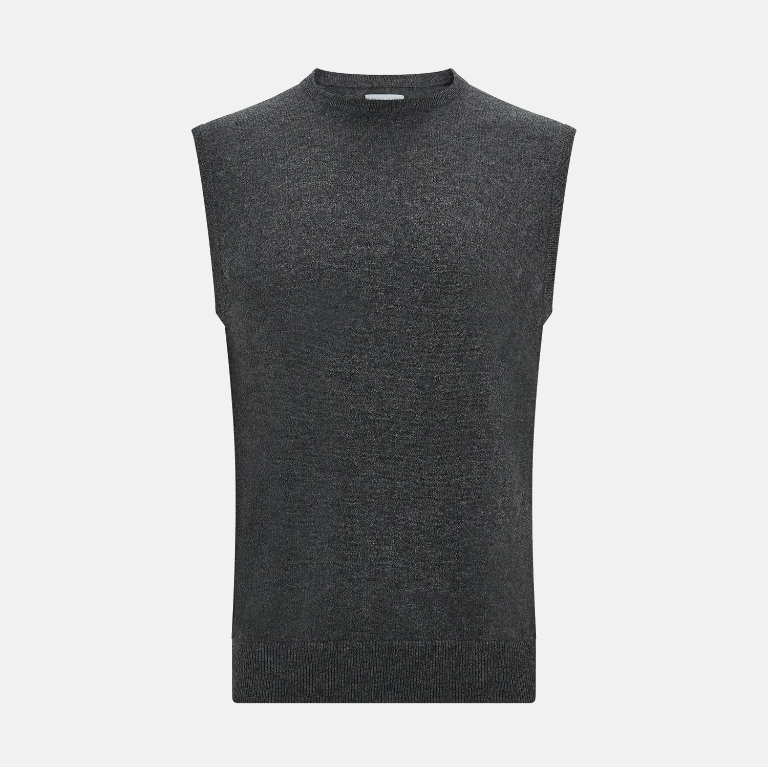 View 1 of product Charcoal Grey  Cashmere Round Neck Vest