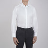 View 4 of product White Herringbone Superfine Cotton Shirt with T&A Collar and 3-Button Cuffs
