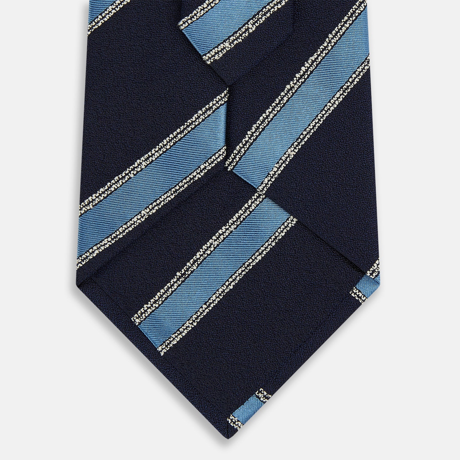 View 3 of product Navy Multi Stripe Silk Tie