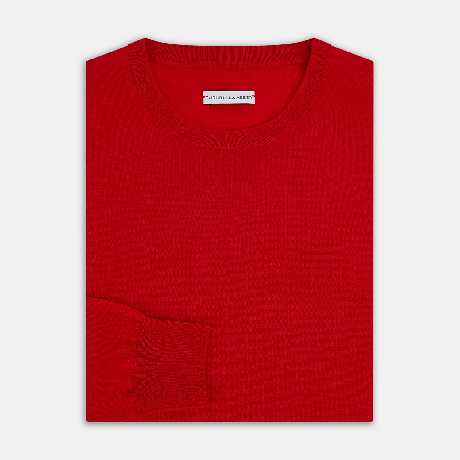 View 4 of product Red Merino Round Neck Jumper