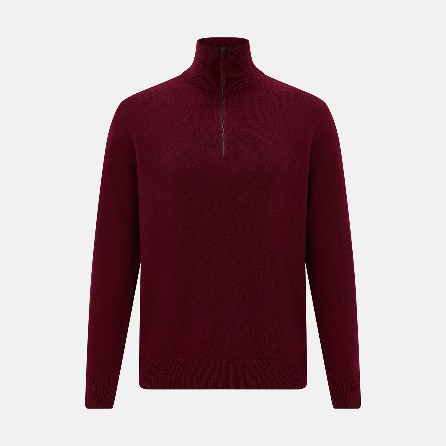 Ruby Red Half-Zip Cashmere Jumper