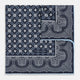 Navy Floral Tile and Paisley Silk Pocket Square